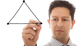 businessman drawing a diagram with the b